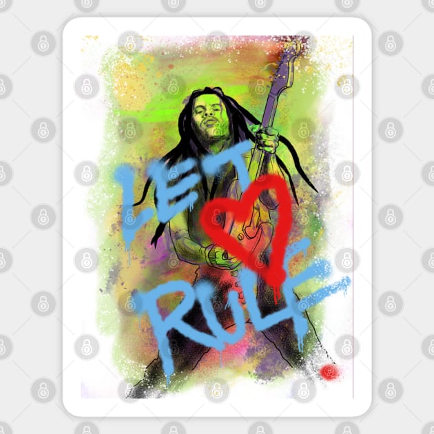 LET LOVE RULE Sticker by CrazyPencilComics